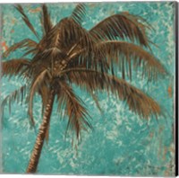 Palm on Turquoise I Fine Art Print
