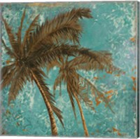 Palm on Turquoise II Fine Art Print