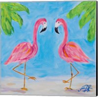 Fancy Flamingos III Fine Art Print