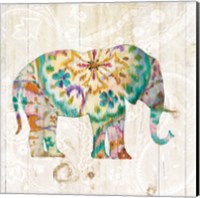 Boho Paisley Elephant I Fine Art Print