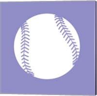 White Softball on Purple Fine Art Print