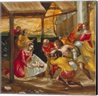 Adoration of the Shepherds (manger scene) Fine Art Print