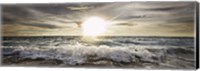Sun Shining over Rocky Waves Fine Art Print