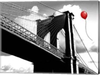 Balloon over Brooklyn Bridge Fine Art Print
