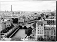 View of Paris and Seine River Fine Art Print