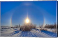 High dynamic range photo of sundogs and a solar halo around the Sun Fine Art Print