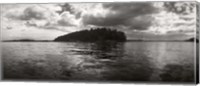 Island in the Pacific Ocean against cloudy sky, San Juan Islands, Washington State Fine Art Print