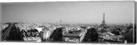 High angle view of a cityscape, Paris, France BW Fine Art Print