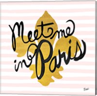 Meet Me in Paris Black and Gold Fine Art Print