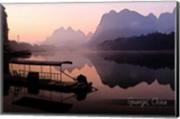 Vintage Boat on River in Guangxi Province, China, Asia Fine Art Print