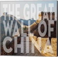 Vintage The Great Wall of China, Asia, Large Center Text Fine Art Print