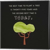 The Best Time to Plant a Tree on Black Fine Art Print