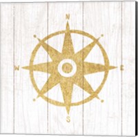 Beachscape IV Compass Gold Neutral Fine Art Print