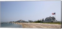 Beach with buildings in the background, Jetties Beach, Nantucket, Massachusetts Fine Art Print