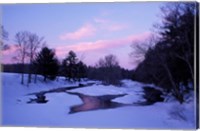 Winter from Bridge on Lee-Hook Road, Wild and Scenic River, New Hampshire Fine Art Print