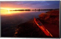 Kayak and Sunrise in Little Harbor in Rye, New Hampshire Fine Art Print