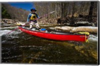 Poling a Canoe on the Ashuelot River in Surry, New Hampshire Fine Art Print