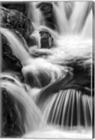New Hampshire. Black and White image of waterfall on the Swift River, Rocky Gorge, White Mountain NF Fine Art Print