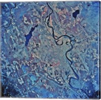 Satellite view of Concord, New Hampshire Fine Art Print