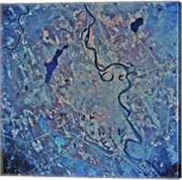 Satellite view of Concord, New Hampshire Fine Art Print