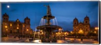 Fountain at La Catedral, Plaza De Armas, Cusco City, Peru Fine Art Print