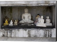 Niche at Ruwanwelisaya Dagoba filled with Buddha statues as offerings, Anuradhapura, Sri Lanka Fine Art Print