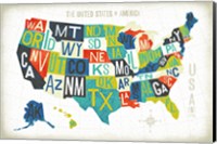 Letterpress USA Map Fine Art Print