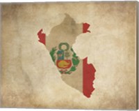 Map with Flag Overlay Peru Fine Art Print