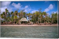 Shelter at Channel Beach, Turtle Island, Yasawa Islands, Fiji Fine Art Print