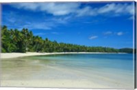 White sand beach and water at the Nanuya Lailai island, the blue lagoon, Yasawa, Fiji, South Pacific Fine Art Print