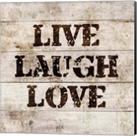 Live Laugh Love In Wood Fine Art Print