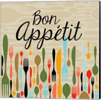 Bon Appetit Cutlery Beige Fine Art Print