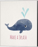 Make a Splash Whale White Fine Art Print