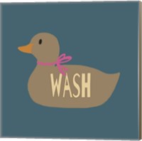 Duck Family Girl Wash Fine Art Print
