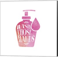 Wash Those Hands Watercolor Silhouette Fine Art Print