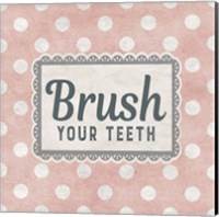 Brush Your Teeth Pink Pattern Fine Art Print