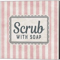 Scrub With Soap Pink Pattern Fine Art Print