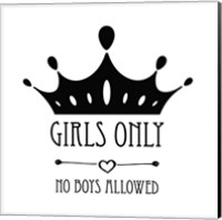 Girls Only Crown White Fine Art Print