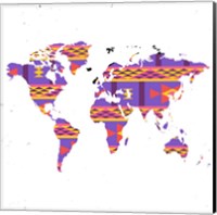 World Map Tribal Fine Art Print