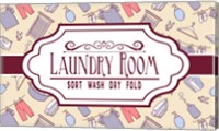 Laundry Room Sign Yellow Pattern Fine Art Print