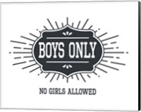 Boys Only Sunburst White Background Fine Art Print