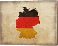 Map with Flag Overlay Germany Fine Art Print