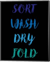 Sort Wash Dry Fold  - Black and Blue Fine Art Print