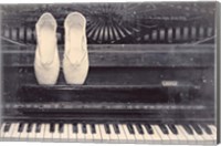 Ballet Shoes And Piano Old Photo Style Dust and Scratches Fine Art Print