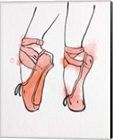 Ballet Shoes En Pointe Orange Watercolor Part I Fine Art Print