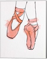 Ballet Shoes En Pointe Orange Watercolor Part II Fine Art Print