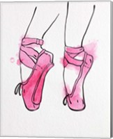 Ballet Shoes En Pointe Pink Watercolor Part I Fine Art Print