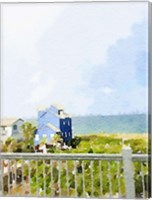 Watercolor Coastal Cottage Fine Art Print