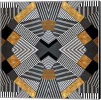 Geo Stripes in Gold & Black I Fine Art Print