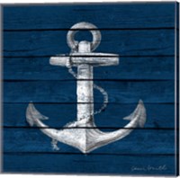 Anchor on Blue Wood Fine Art Print